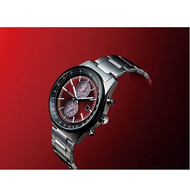 【CITIZEN 星辰】GENTS東京紅限量版 計時碼錶鋼帶腕錶-41mm(CA7034-96W)