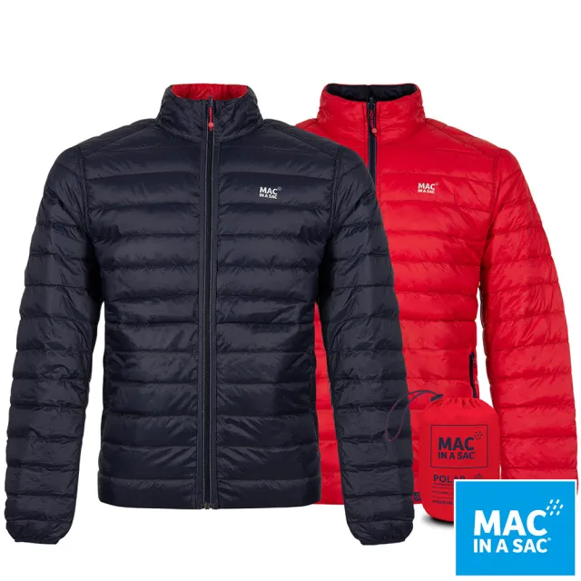 【MAC IN A SAC】男款輕暖袋著走雙面羽絨外套(MNS126紅/深藍/輕量保暖/戶外/休閒/收納體積小)