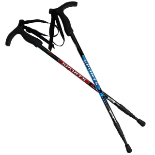 【Yenzch】健走/行走杖/專業三節 6011鋁合金/T柄 RM-10622(二色可選 台灣製)