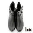【bac】環繞腳踝帶舒適鞋底真皮短靴(黑色)
