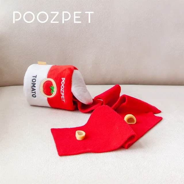 【POOZPET】寵物益智 遊戲紓壓藏食玩具-番茄罐頭款(PT035)