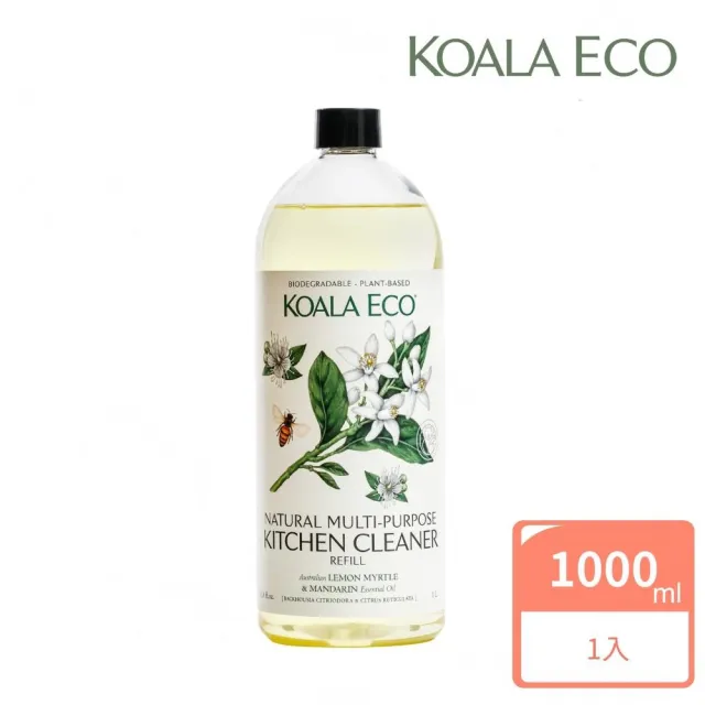 【澳洲科菈 KOALA ECO】廚房萬用清潔劑 補充瓶1000ml｜檸檬尤加利＆柑橘(安全/無毒/萬用/去除油污)