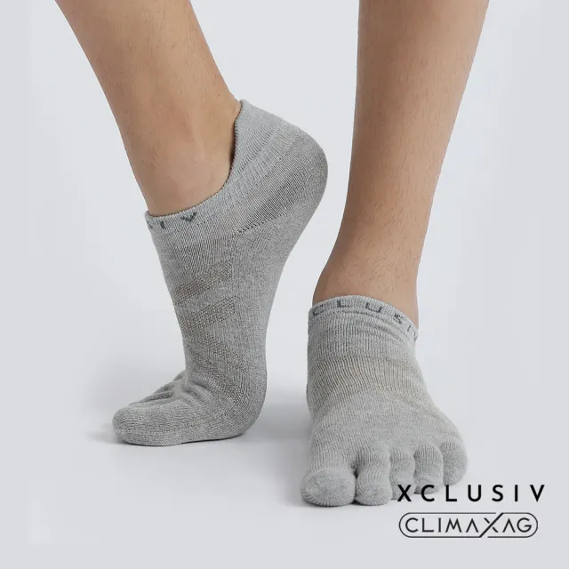 【XCLUSIV】照護五趾船型襪-灰色(銀纖維/99.99％抑菌消臭/吸濕乾爽/永久有效)