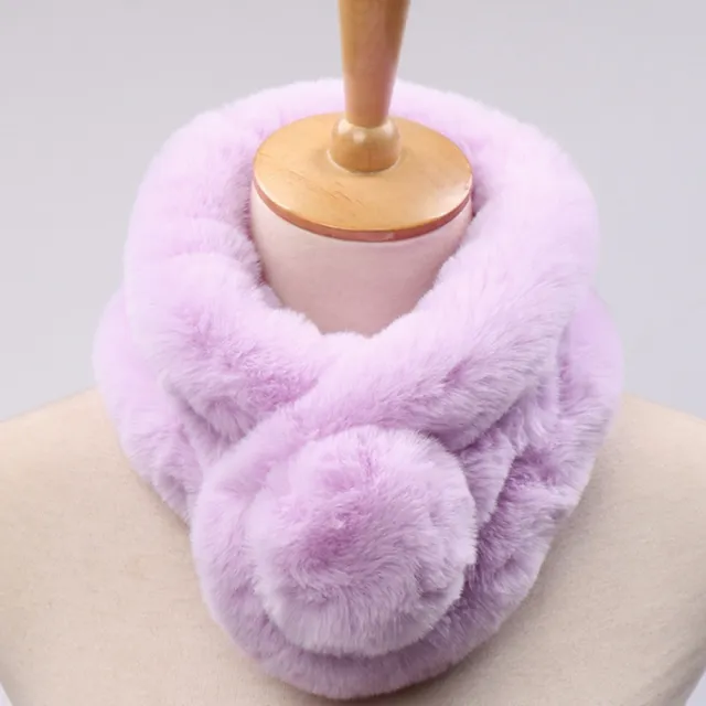 【HaNA 梨花】韓國東大門暖暖冬天來了．三管獺兔毛毛球圍脖脖圍