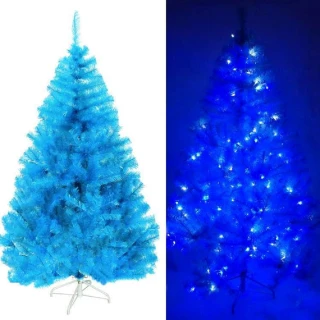 【摩達客】耶誕-4尺/4呎-120cm台灣製豪華版晶透藍系聖誕樹(不含飾品/含100燈LED燈藍白光1串)