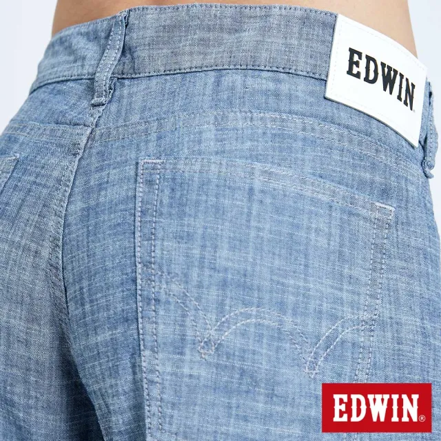 【EDWIN】男裝 503 基本五袋棉質 休閒短褲(原藍色)