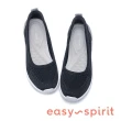 【Easy Spirit】seGLITZ2 活力舒適 後跟異材質拼接休閒平底鞋(黑色)