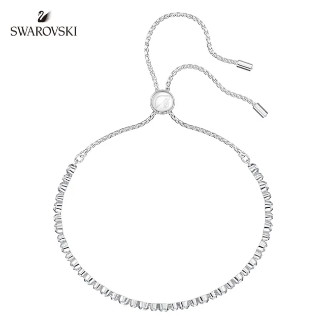 【SWAROVSKI 官方直營】SUBTLE 簡約雅緻銀白色可調節手鏈