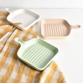 【Homely Zakka】北歐創意陶瓷單柄烤盤/牛排盤/沙拉盤(3色任選)