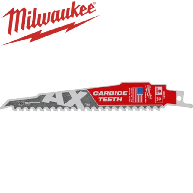 【Milwaukee 美沃奇】木工專用6吋碳化鎢鋸齒軍刀鋸片1入(48-00-5221)