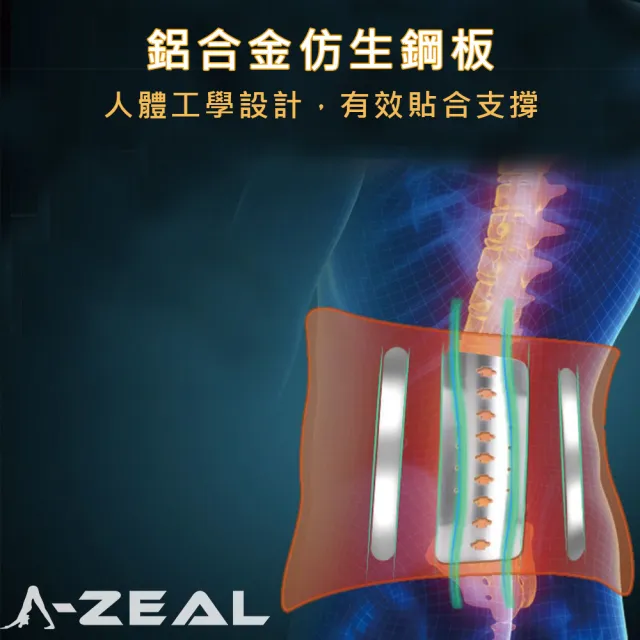 【A-ZEAL】專業多功能仿生鋼板磁石保暖護腰(撐固定/磁石/保暖/超透氣/超彈力-SPKN56-1入)