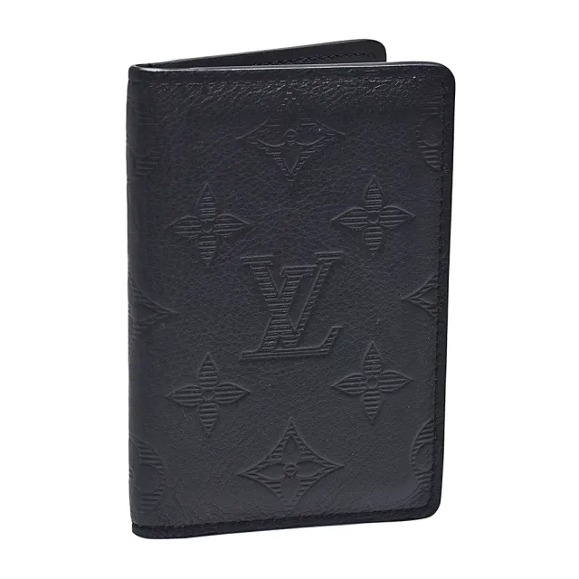 LOUIS VUITTON Pocket Organizer Monogram Shadow Calf Leather Black M62899