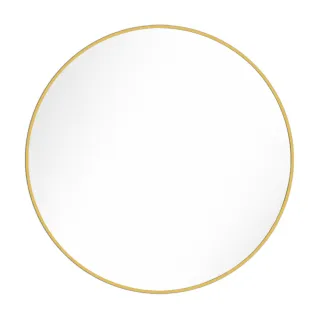 【HOMAX】60x60cm 鋁框圓鏡-鈦金