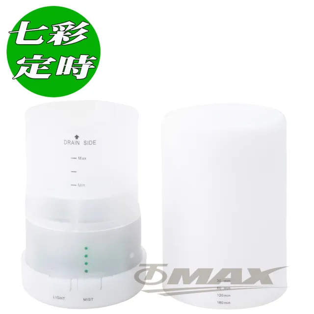 【OMAX】日式USB七彩變色迷你加濕器水氧機+2瓶精油(隨機-速)