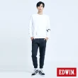 【EDWIN】男裝 EFS 側滾邊LOGO 太空棉長褲(黑色)