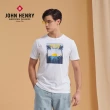 【JOHN HENRY】美國棉仲夏夕陽短袖T恤-白