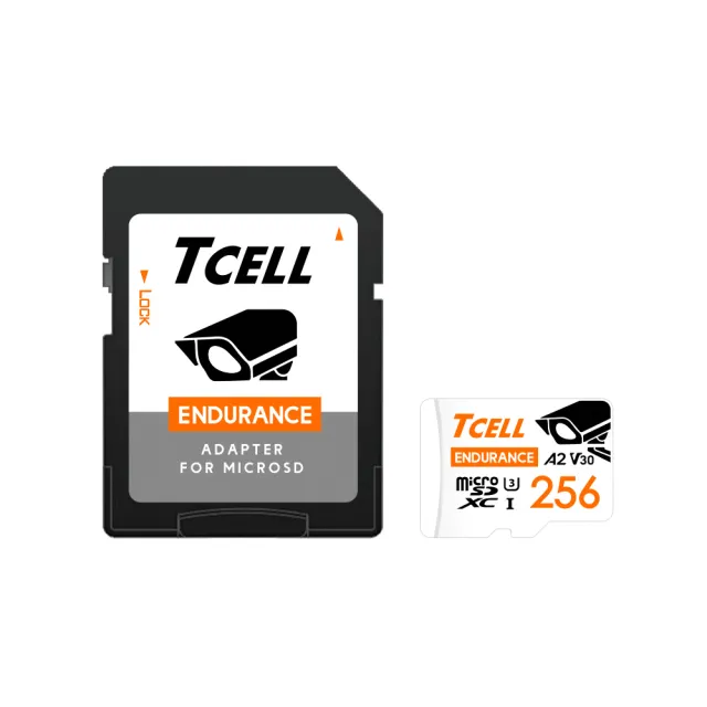 【TCELL 冠元】MicroSDXC UHS-I A2 U3 256GB(監控專用記憶卡)