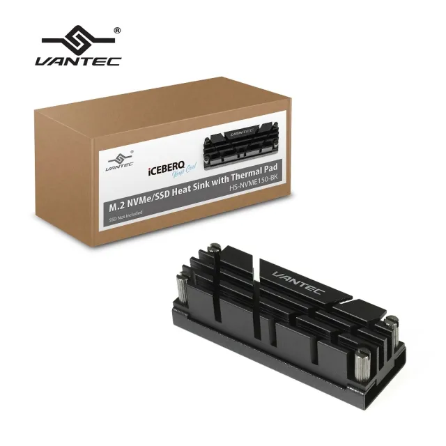 【Vantec 凡達克】ICEBERQ M.2 NVMe/SSD散熱組-黑色(HS-NVME150-BK)