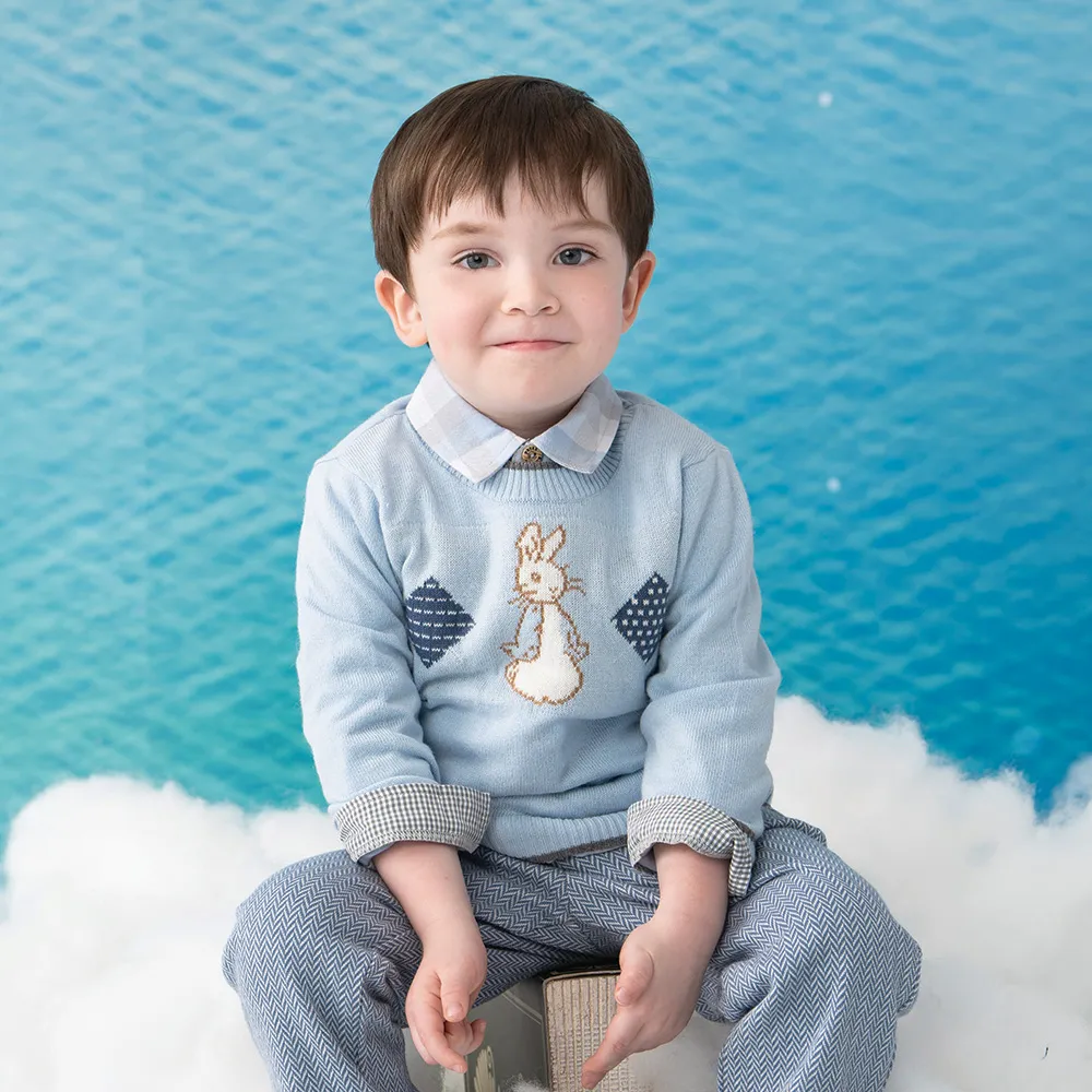 【奇哥官方旗艦】寶貝比得套頭毛衣-藍(1-5歲)