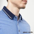 【pierre cardin 皮爾卡登】商務休閒 男款 雙色交織長袖POLO衫-藍(5205256-36)