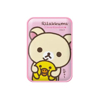 【Rilakkuma 拉拉熊】2020限量款 小格紋13000mAh Type-C雙向快充行動電源 粉色捏臉(正版授權 台灣製造)