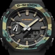 【CASIO 卡西歐】G-SHOCK 街頭軍事系列八角電子錶-迷彩綠(GA-2100SU-1A)