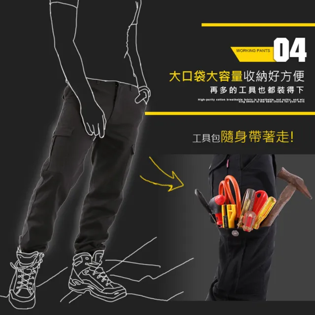 【JU SHOP】抗撕裂！重磅耐磨鋼鐵 口袋工作褲(工裝褲/休閒長褲)