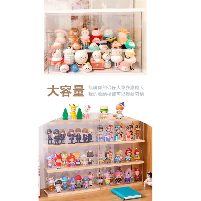 【慢慢家居】可疊加-DIY高透壓克力模型收納展示櫃/模型櫃/公仔櫃玩具櫃（特大號-原木色