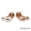 【TINO BELLINI 貝里尼】巴西進口精緻鏤空雕花繫踝平底涼鞋F7V0001(粉)