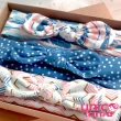 【UNICO】兒童 歐美系髮帶禮盒裝-粉藍海洋風(髮飾/配件/藍色/海洋風)