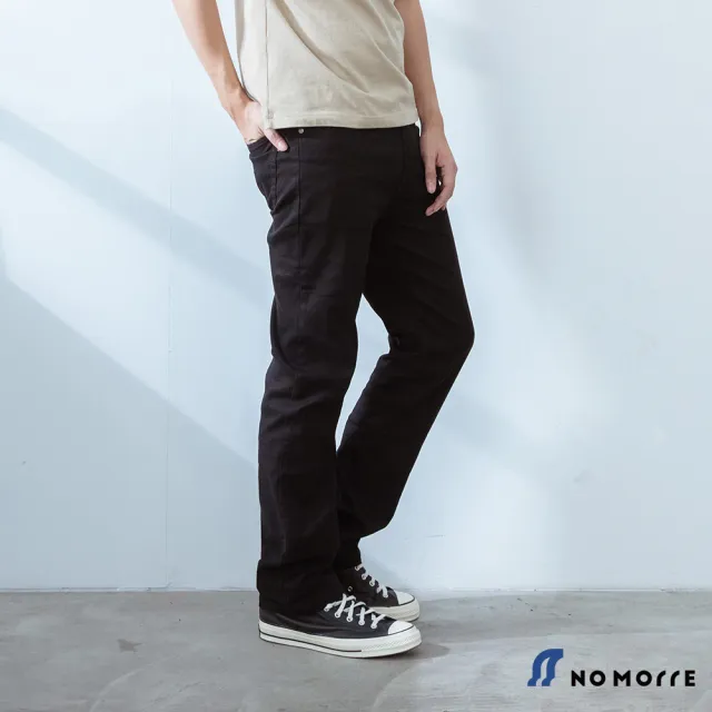 【NoMorre】直筒休閒褲 重磅耐磨黑褲 硬挺微彈 高磅數 黑色休閒褲 中直筒 M-5L 台灣現貨 #3533(黑色)
