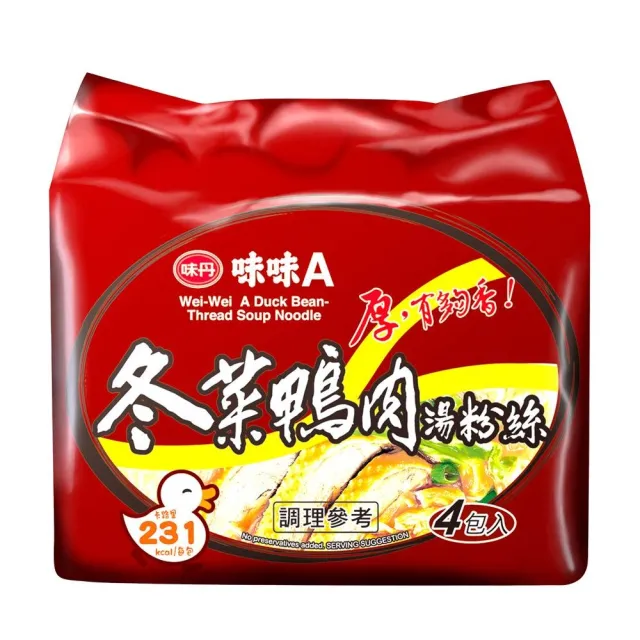 【味丹】冬菜鴨肉湯粉絲 4包/袋 60g/包(粉絲泡麵)
