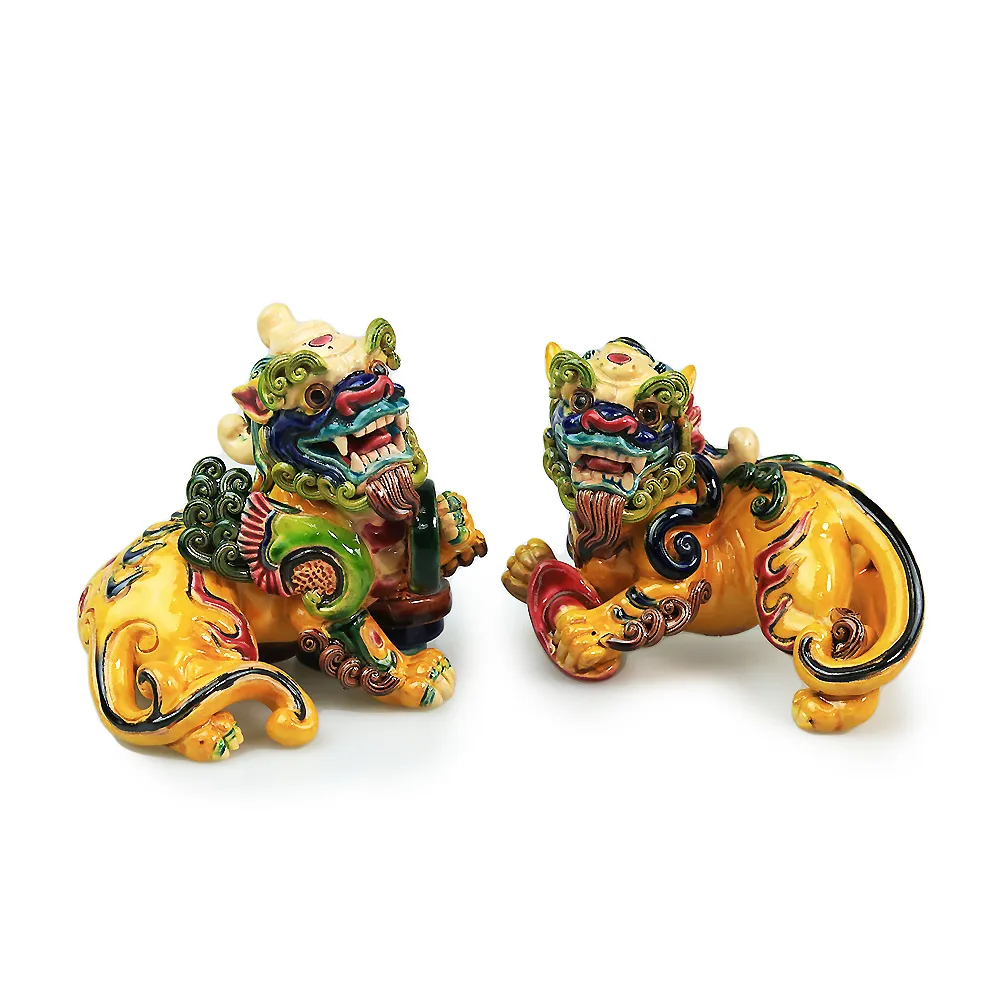 開運方程式】台灣交趾陶辟邪聚財神獸元寶貔貅一對(名師監製NO.889 開運