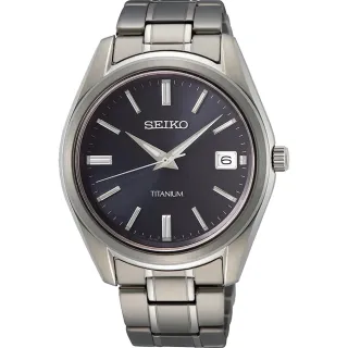 【SEIKO 精工】CS 鈦金屬簡約手錶-40mm 送行動電源(SUR373P1/6N52-00B0V)