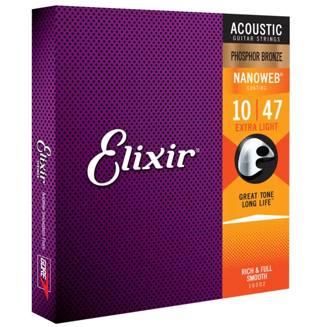 【ELIXIR】EXXF-16002 Nanoweb 磷青銅民謠吉他套弦(台灣公司貨 商品品質有保障)
