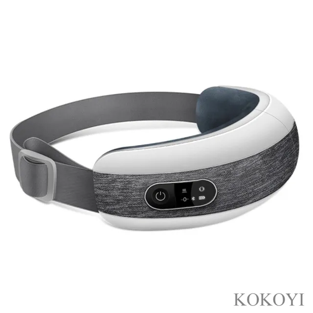【KOKOYI】升級款9K智能按摩藍牙音樂氣壓熱敷無線電動眼部按摩器(護眼 眼罩 溫熱 USB充電)