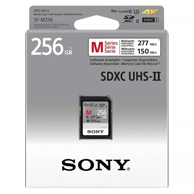 【SONY 索尼】SF-M256 SD SDXC 256G/GB 277MB/S UHS-II 高速記憶卡(公司貨 C10 U3 V60 支援4K 錄影)