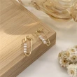 【MISS KOREA】韓國設計S925銀針優雅珍珠別針造型耳環