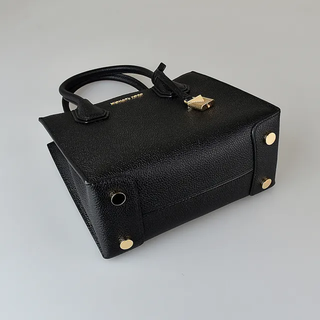 【Michael Kors】MICHAEL KORS MESSENGER金字LOGO荔枝紋牛皮手提斜背包(中/多色)