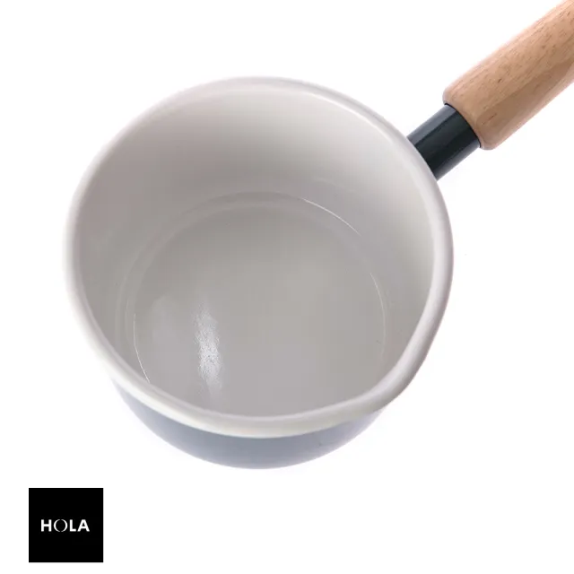 【HOLA】琺瑯單柄牛奶鍋12cm-煙霧藍