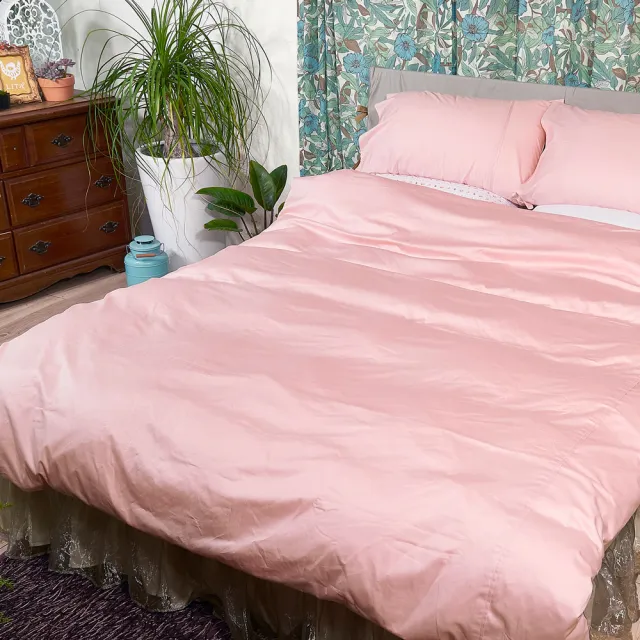 【LITA 麗塔寢飾】40支精梳棉 素色 兩用被床包組 經典純色-共9色(雙人)
