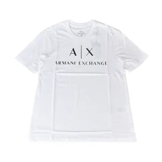 【EMPORIO ARMANI】A│X Armani Exchange經典字母LOGO造型純棉短T(XS/S/M/L/白x黑字)