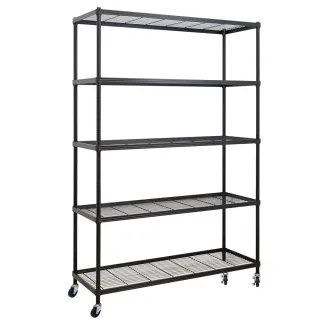 【居家cheaper】厚鐵框45X120X216CM五層推車(層架鐵架 置物架 伺服器架)