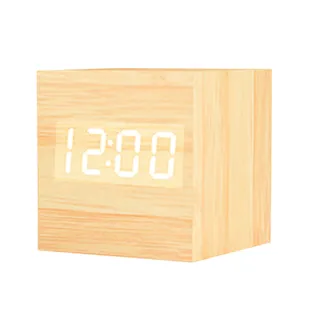 【DREAMCATCHER】質感木紋聲控LED電子鐘 2色可選(鬧鐘 電子鬧鐘 LED電子鐘 LED鬧鐘  貪睡鬧鐘)