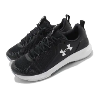 【UNDER ARMOUR】訓練鞋 Charged Commit TR 男鞋 健身房 避震 透氣 支撐 包覆 運動 黑 白(3023703001)