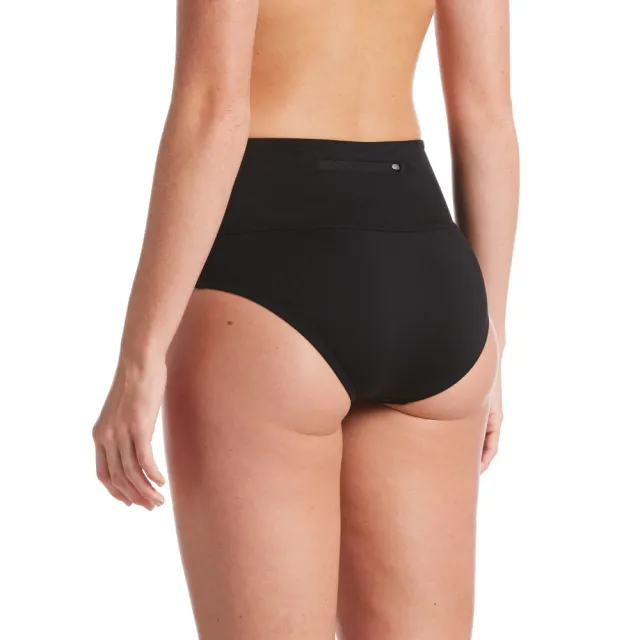 【NIKE 耐吉】SWIM 女泳裝 比基尼泳褲 三角泳褲 Essential High Waist 黑 NESSA215-001