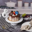 Creative Home 白色天然大理石 30.5公分 高腳圓形轉盤 蛋糕轉台 蛋糕盤  點心盤 插花轉盤