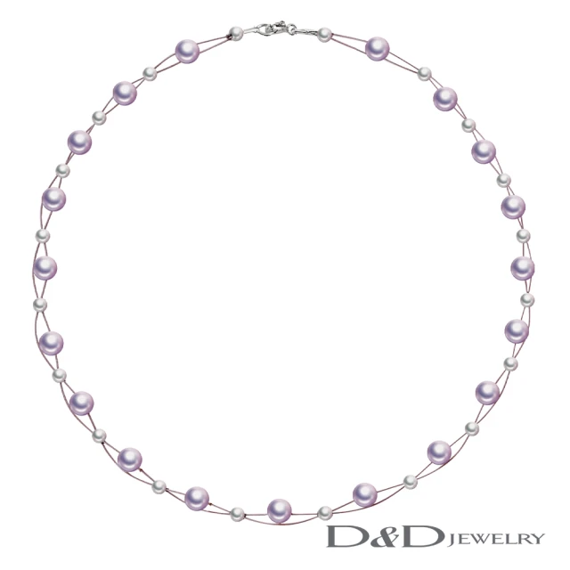 【D&D JEWELRY】天然珍珠項鍊 4.5-5mm(紫白)