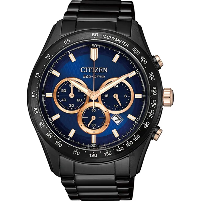 【CITIZEN 星辰】光動能三眼計時手錶 錶 生日禮 送禮(CA4458-88L)