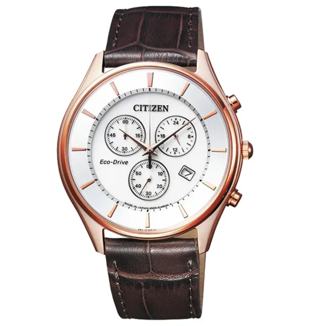 【CITIZEN 星辰】Eco-Drive 意志力牽動光動能三眼腕錶(AT2362-02A)